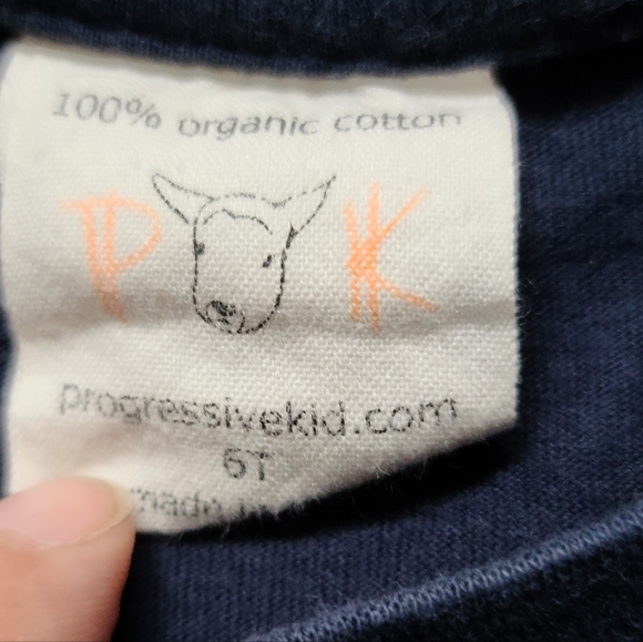 10 for $25 - Progressive Kid 6 Blue "mine (don't mess)" Organic Long Sleeve Top - Picture 2 of 4